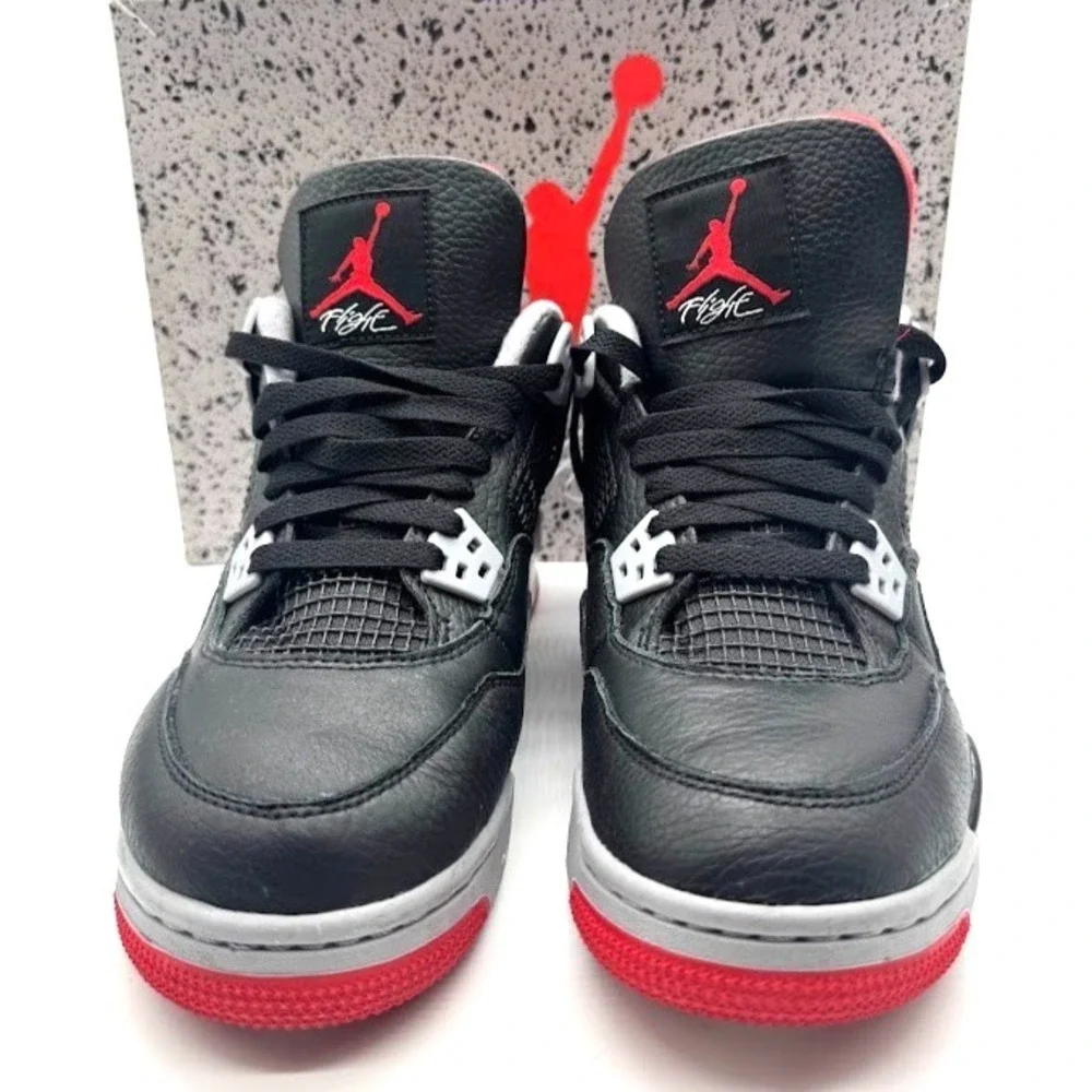 Nike Air Jordan 4 Retro GS Bred Reimagined Black Red 2024 7Y US 7Y w/ Box